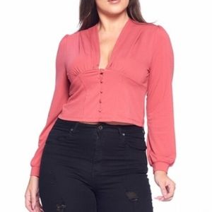 Button up v-neck
